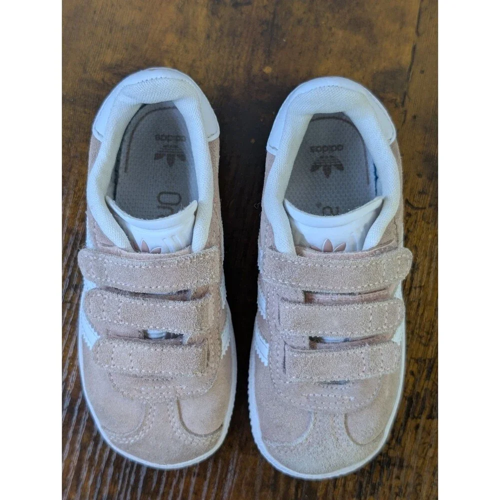 Adidas Gazelle Toddler Kids Size 8K Pink White Casual Shoes Walking Sneakers